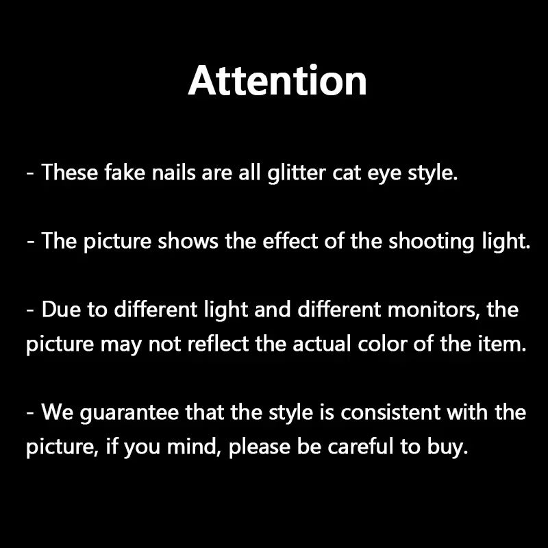 Blue Gradient Cat Eye Press-On Nails with Glitter Finish - Detachable Solid Color Fashionable False Nails with Adhesive