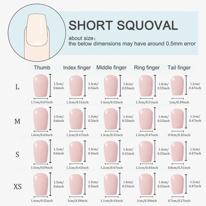Luxury Handmade Press-On Nails Set - 10 Pcs Nude French Full Cover with Pearl and Diamond Design for Women and Girls