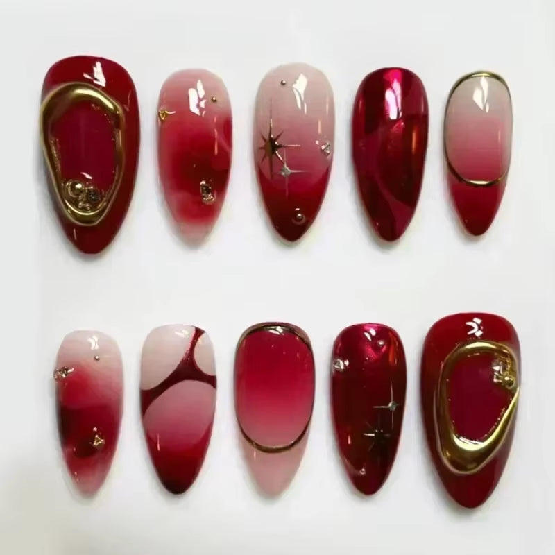 24-Piece Pink Almond Press-On Nails with Floral and Pearl Accents - Colorful Summer Collection for Women